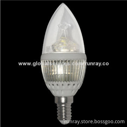 4W E14 LED Candle Bulb with 85-265V AC, Bridgelux Chip, 400lm, 3-year Warranty, CE/RoHS MarkNew